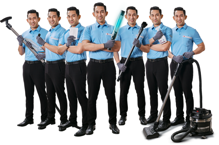 Coway homecare technicians with their mattress cleaning equipment