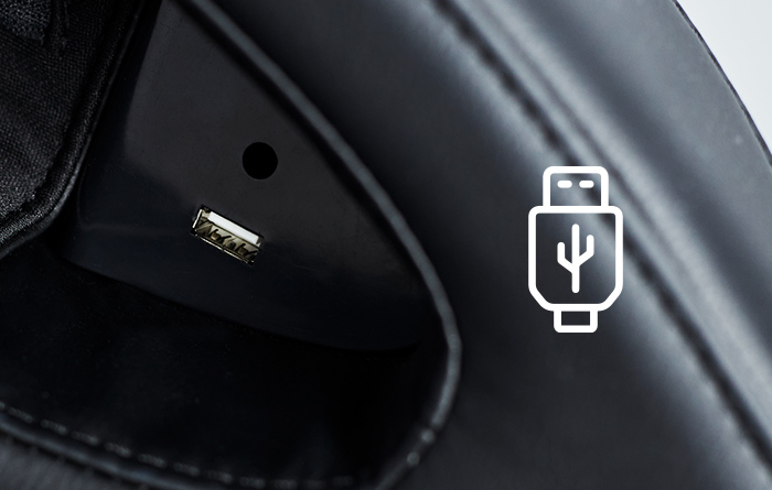USB charging port on the massage chair