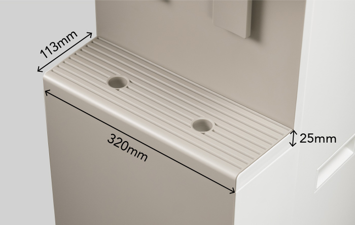 Detachable bottom tray on the Coway Core Plus