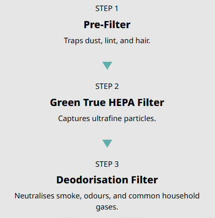 Deodorisation filter layer of the Coway Studio