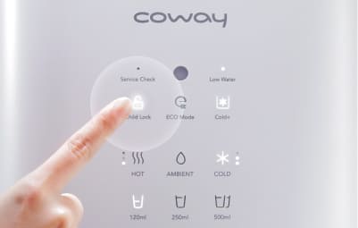 Child safety lock on the Coway Glaze touch panel
