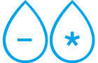 Hot and cold water drops icon