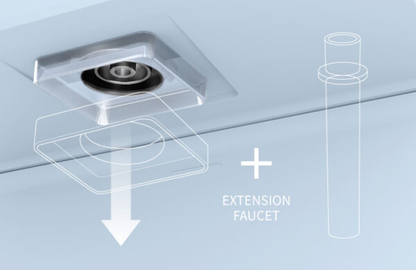 Extended faucet on the Coway NeoN