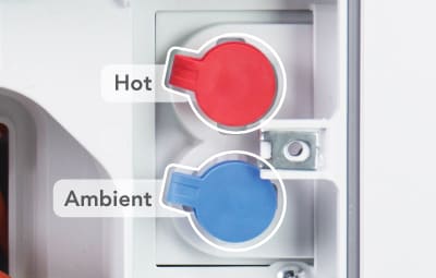 Coway Ombak hot and ambient backup water outlets