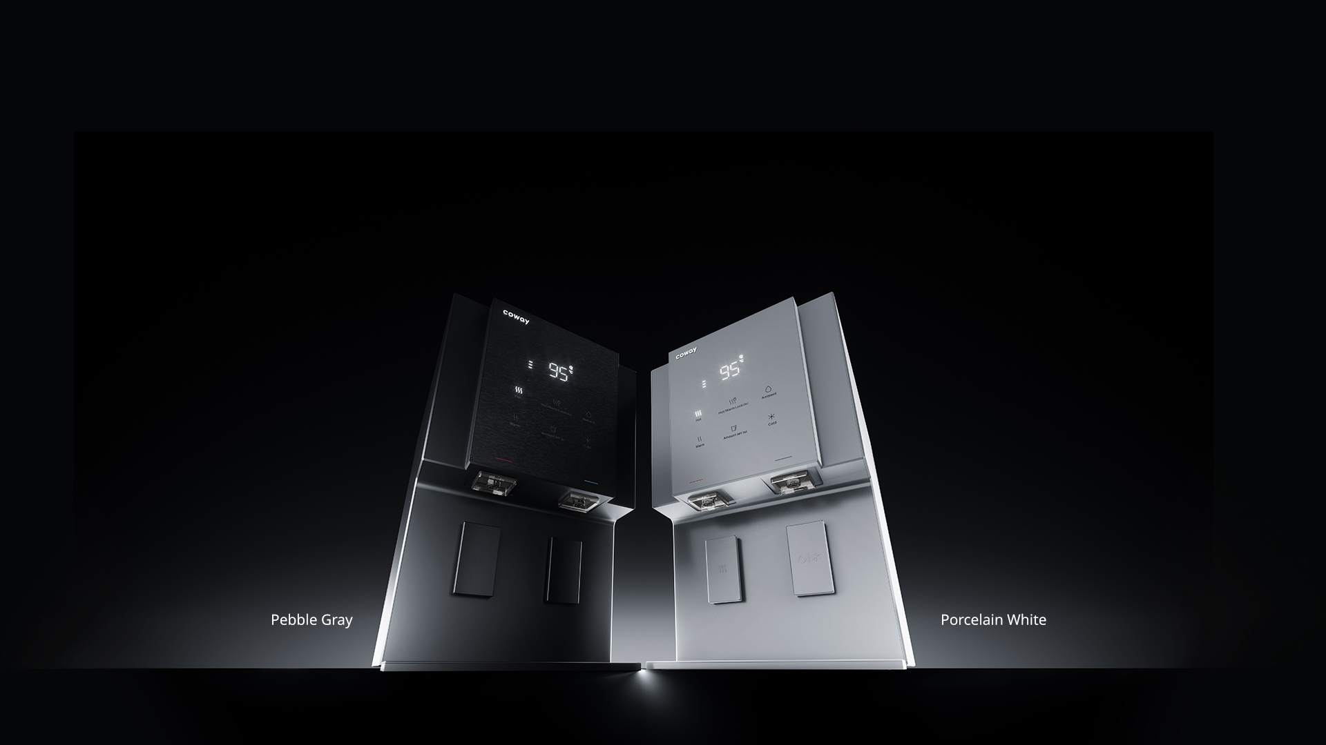 Coway Villaem III in Pebble Gray and Porcelain White, side by side