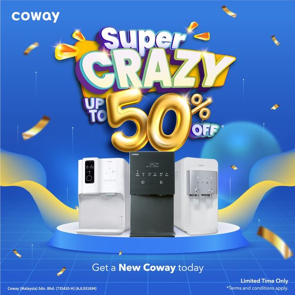 Coway Super Crazy Promo: up to 50% off water purifiers