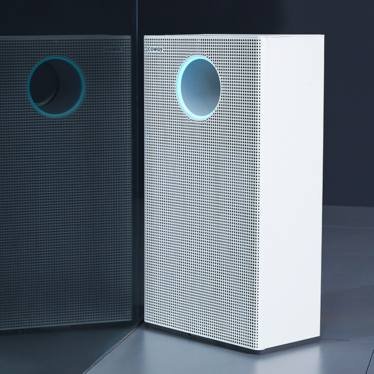 Coway Storm II air purifier with Copper HEPA filter beside it